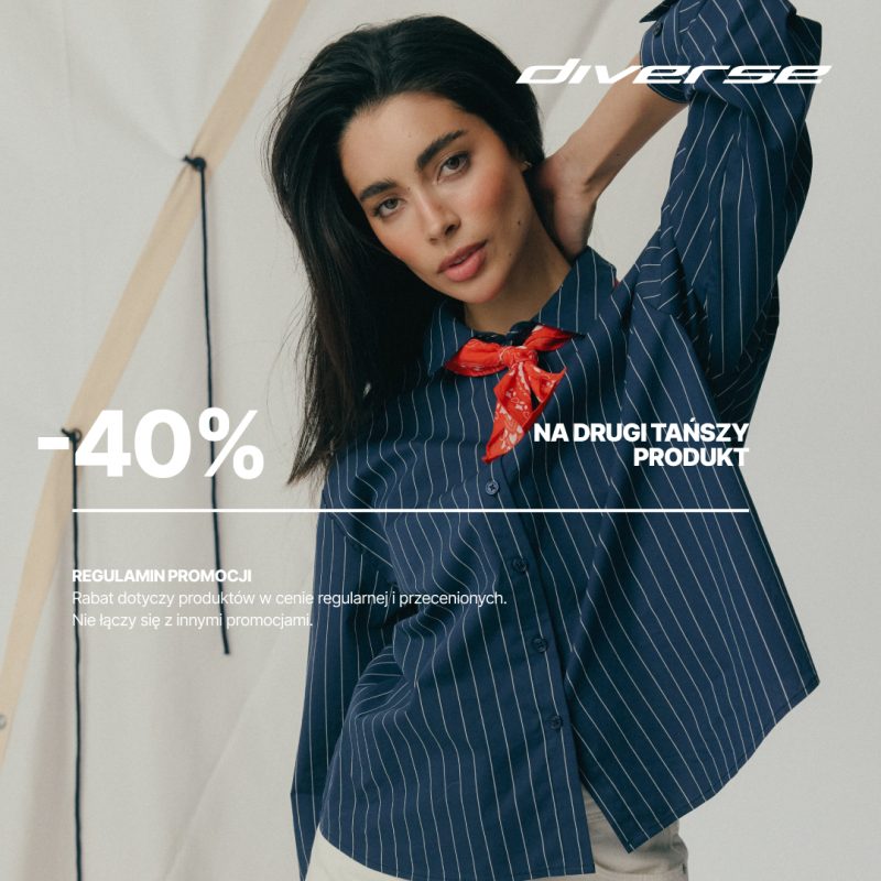 grafika promocyjna -40% na drugi produkt Diverse